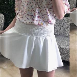 White smocked mini skirt/skort NWT